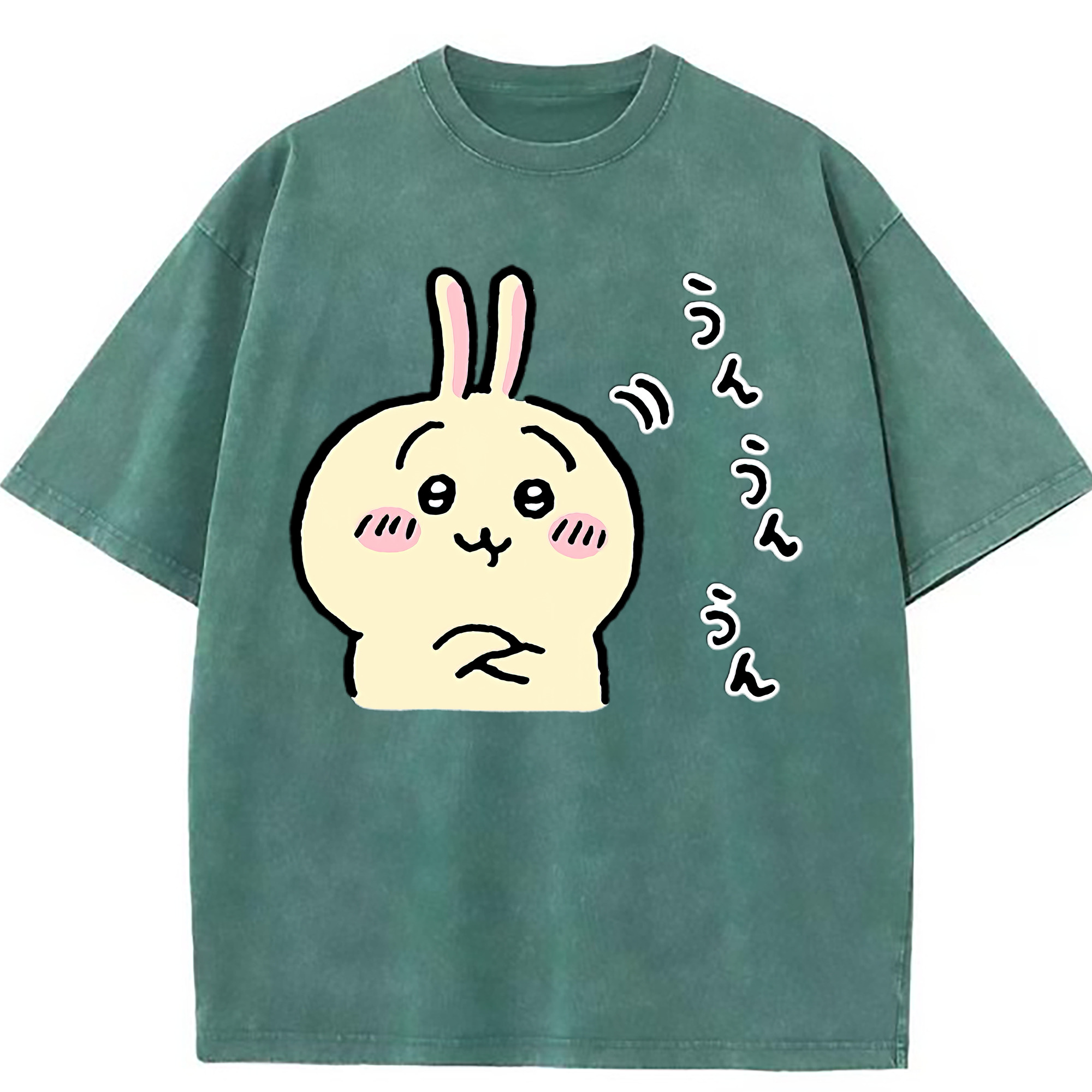 （画像用） ちいかわ うさぎ Chii-kawa usagi 綿100% ヴィンテージ風 半袖Tシャツ（フロントプリント）